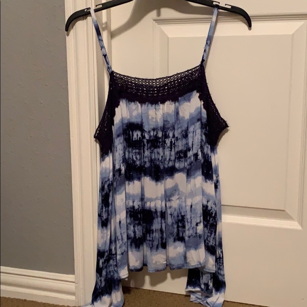Tie dyed off the shoulder top